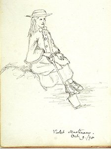 Charles Dodgson sketch of Violet Martineau, 1874 (reference DFC/A/22/1/7)