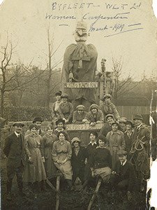 Women carpenters of W G Tarrant Limited Byfleet with German effigies 1919