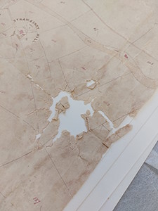 Damaged tithe map section