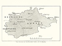 Map in H W Monckton's 'The Flora of the Bagshot Sands' (1916)