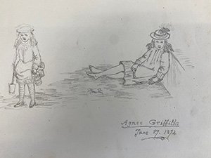 Charles Dodgson sketch of Agnes Griffiths, 1874