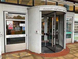 Disabled door access at Surrey History Centre