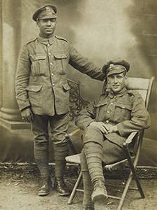 Private Harold Brown, wearing the uniform of the Queen's Royal West Surrey Regiment