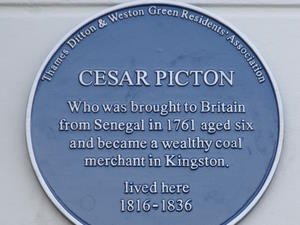 Cesar Picton blue plaque. Photo copyright of Peter Hills.